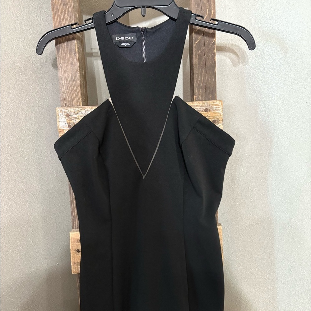 Bebe black halter neckline black dress size 6